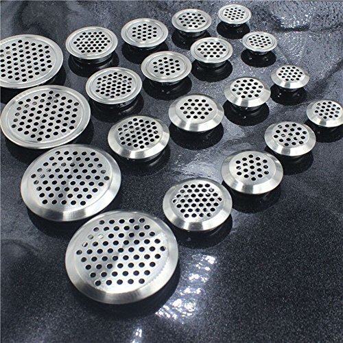 EMOTREE 20er 65mm Lüftungsgitter Rund Kamin Luftgitter Edelstahl Silber Lüftung Gitter - 7