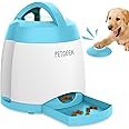 PETGEEK Automatic Treat Dispenser with Remote Button - Puzzle Memory Training Activity Toy- IQ Training Feeder for Dogs & Cats, Best Gift for Birthday, Thanksgiving, Christmas, New Year (Blue)