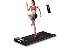 GOODS EMPORIUM Walking Pad Under Desk Treadmill - Portable Electric Treadmills Running Machines for Home Gym - Remote Control, LCD Screen, Adjustable Speed, Calorie, Time & Distance - Ultra Thin and Silent