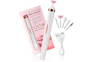 Keilend Electric Nail Drills, USB Rechargeable Nail Files with 12000 RPM, Portable Manicure Pedicure Kits with Portable Manicure Pedicure with 5 Drill Bits for Nail Salon & Home DIY