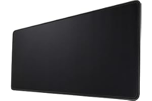 YUANCOX Large Mouse Pad XXL Gaming Office Mouse Mat Extended Pad with Non-Slip Rubber Base Thick Black Mouse Mat Waterproof,Stable Grip On Smooth Surfaces Non-slip (800 x 300 x 3mm, Black)