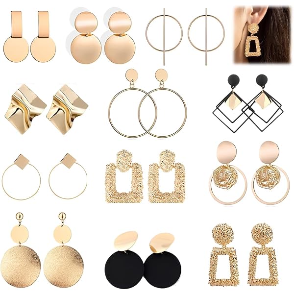 1 Paio Di Orecchini Geometrici Vintage A Forma Di U Alla Francese, In Acciaio Al Tanio E Placcatura In Oro 18k Priva Di Allergie, Cerchio In Forma Di C Gioielli Eleganti Per