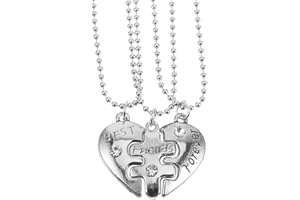 Happyyami 3 pezzi Collana Puzzle Cuore in Acciaio Inossidabile con scritta Best Friend Forever Collana Incisa amicizia Set per amici