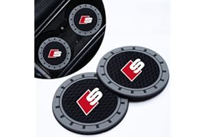 INTERTEST 2 Posavasos para portavasos de Coche Pare Audi S Line S1 S2 S3 S4 S5 S6 S7 S8 SQ2 SQ5 SQ7 SQ8,for Audi S Line Inserto para portavasos de automóviles,sin rasguños sin Manchas para Coche portavasos