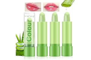 Desing Wish 3 Pezzi Rossetto PH Cambia Colore Magico Rossetto Lunga Durata Balsamo Labbra Aloe Colorato Rossetti Idratante Labbra Set Lucidalabbra Gloss Labbra Trucchi Donna Ragazza Regalo Compleanno