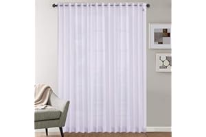 Megachest PURE voile Extra WIDE Sheer Plain Voile Curtain Window Panel 7 Drops EXTRA LONG 1 PANEL (cotton voile-snow white, 295X183CM DROP ONE PANEL)