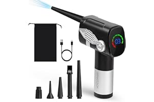 HOOFUN Elektryczna dmuchawa sprężonego powietrza w sprayu, zestaw do czyszczenia komputera: 3-biegowy odkurzacz sprężonym powietrzem, 100000 obr./min, czyszczenie klawiatury, sprężone powietrze w sprayu z