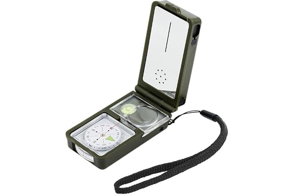 OFKPO 10 en 1 Multifonction Boussole, Outil Survie Compass Compact Avec Éclairage LED Outil en Plein Air pour Voyage, Randonné, Exploration etc