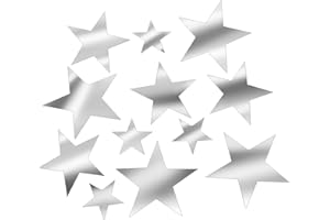 STYQUENZER Stars Acrylic Mirror Wall Stickers, 40 PCS Removable Star Room Decor Stars Stickers with Adhesive Art Decal Silver Wall Decor Star Mirror Sticker Wall-Stickers Decors for Home Bedroom DIY