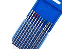 TEN-HIGH WIG Wolfram Elektrode Mischverpackung 1,6 x 175 mm Wolframnadeln für WIG Schweißen, ingesamt 10 Stück