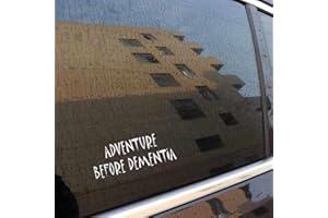 HANDMADE BY STUKK Adventure Before Dementia Artistic Calligraphy Fun Vinyl JDM Sticker 17.8CMx 6.7