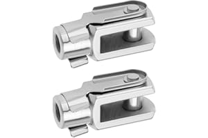 Be In Your Mind Lot de 2 embouts filetés M8 x 1,25 - 42 mm de long - Pour cylindre pneumatique - Embout de chape de fourche avec goupille à ressort - Connecteur Y en acier zingué pour équipement