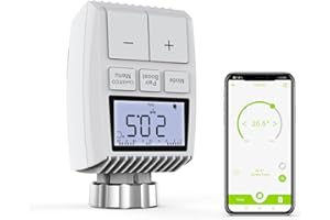 ‎AWOW Smartes Heizkörperthermostat ZigBee3.0, AWOW Intelligenter Heizkörperregler mit App-Steuerung,WLAN Intelligente Heizungssteuerung Kompatibel mit Alexa und Google (Thermostat-EIN)