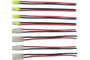 Nuofan 4 Paires Tamiya Mini Tamiya Prise mâle Femelle connecteur Adaptateur câble 14awg 15 cm pour RC Voiture Lipo Batterie Charge