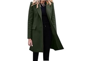 HAOLEI Blazer Femme ÉLéGant à Manches Longues Slim Fit Un Bouton OL Bureau Affaires Veste Chic De Costume Devant Ouvert Long Manteau Cardigan Blouson Jacket