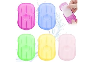 TypoGrove Lot de 500 feuilles de savon de voyage écologiques portables avec 5 parfums, papier de savon coloré biodégradable pour camping/randonnée (6,5 x 4 cm)