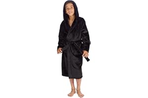 STYLE IT UP Kids Robe Dressing Gown - Super Soft Plush Fleece Bathrobe - For Boys and Girls - Gift for 2 to 13 Years - Consists Of Snuggle Hood, 2 Large Pockets and Secure Waist Tie