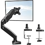 Amazon Brand - Eono Monitor Halterung Einarm, Monitorhalterung mit ergonomischer Befestigung, Monitor Arm aus Gasdruckfeder, 