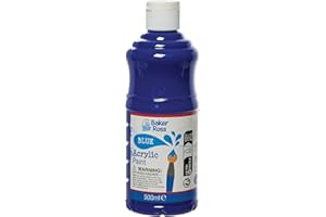 Baker Ross Blue Acrylic Paint 500ml - Pack of 1, Kids Paint