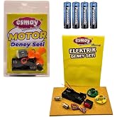Esmay Motor Deney Seti + Elektrik Deney Seti + 4 Adet Pil