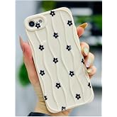 Go Accessory Printed Black Daisy ANTI-IMPACT Silicone Case Compatible with Iphone 7-8 - Se 2020 - Se 2022