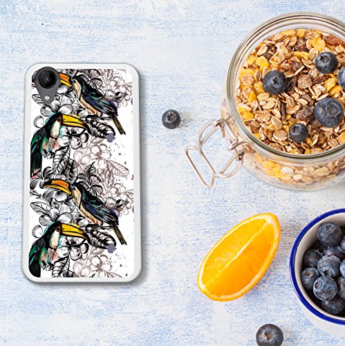 WoowCase Funda Wiko Sunny 2   Wiko Sunny 2   Funda Silicona Gel Flexible Tucanes Y Flores Tropicales  Carcasa Case TPU Silicona - Transparente