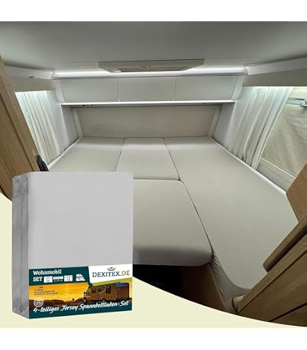 Spannbettlaken Für Adria Coral & Matrix – 4-teilig, Oeko-TEX® Baumwolle, Passgenau Für Heckbett