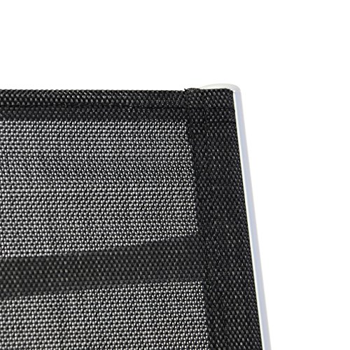 Nexos ZGC34464 Stuhl Liegestuhl Klappstuhl mit Fußstütze für Garten Terrasse, aus Aluminium Textilene, schwarz silber – Bild 6