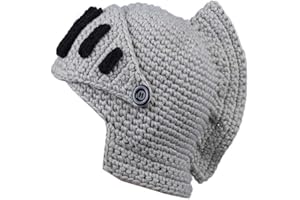 YEKEYI Casque de chevalier romain Visière de barbe Chapeau tricoté Bonnet Bonnet Chapeau Vent Masque Cosplay
