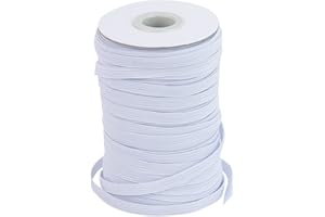 EVYIENEN 6mm Elastico Bianco，45 Metri Elastico per Cucire per Cucire e Tessuti Artigianali Fai da Te per Cucire