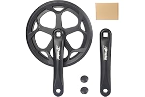 BALINGE Prowheel Crankset 170mm 48T Crankset 170mm Universal Square Crankset Set Double Chain Cover 170MM Crank Aluminium Alloy Arm for Single/1/6/7/8 Speeds City Bike,Fat Bike,E-Bike,Folding Bike