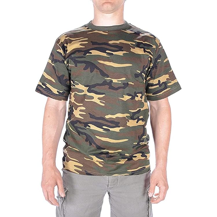 Camouflage T-Shirt Herren - Army Tarnung Slim Fit Kurzarmshirt