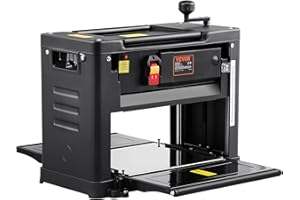VEVOR Raboteuse Dégauchisseuse à Bois 30,1x33 cm Raboteuse Stationnaire 15 A 1800 W Rabot d'Épaisseur Automatique Électrique Deux Lames Acier Rapide 23500 tr/min Faible Bruit pour Bois Dur et Tendre