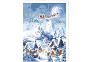 TRACKS PUBLISHING Calendrier de l'Avent traditionnel – Père Noël au-dessus du village – Sans chocolat