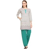 Duchess Women's Cotton Long Length Printed Night Suit Set L-2XL