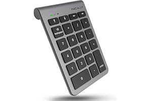 Macally Bluetooth Number Pad for Laptop - Wireless Numeric Keypad - 22 Key Numeric Keypad for Data Entry, Numpad Compatible with MacBook, iPad, iPhone, iOS, Laptop, PC, Android