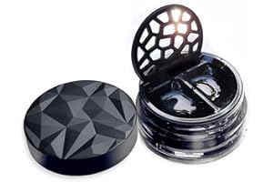 ‎LENSBIX Lensbix Contact Lens Case Geometric Adult Accessory with Futuristic 3D Lid Design The Stylish Gift For Anyone Who Likes To Wear Lenses, No19 Black, Contact lens case