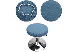 ‎HUALISIJI HuaLiSiJi Hockerbezug Rund 30-40cm Bezug Hocker Rund Elastischer Hocker Rundbezug, Waschbar Pflegeleicht Weich und Langlebig,für Runde Oder Quadratische Hocke (1 Stück Blau)
