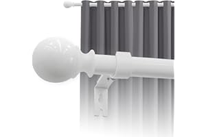 ROD&TRIKIN Curtain Pole White Curtain Pole Curtain Rod Curtain Poles & Tracks Curtain Poles For Eyelet Curtains With Brackets And Fittings Set For Bedroom Dining Room Living Room Or Kitchen 80-319cm