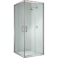 Cabine de douche Angulaire 75x75CM H185 Verre Transparent Fixe+Saloon 2