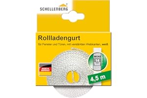 Schellenberg 44503 Cinta de persiana Enrollable 14mm, 4,5m, Blanco, 14 mm x 4,5 m