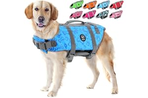 EMUST Hundeschwimmweste, Verstellbare Hundeschwimmweste mit Rettungshandhabung Hundeschwimmweste für kleine/mittlere/große Hunde, XS, neu Blau