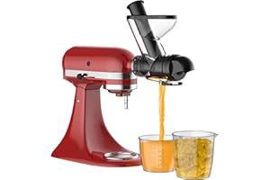 GVODE Accessorio spremiagrumi per KitchenAid impastatrice, macchina spremiagrumi a freddo, accessorio spremiagrumi lento con doppio scivolo di alimentazione, accessorio spremiagrumi per Kitchen Aid