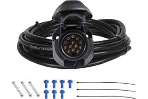 ‎QIPING Qiping 13 Poliger Anhängersteckdose mit Kabel 2 M 13 polig Anhängerkupplung Steckdose Kabelbaum - 8 Adriges Vorverkabelt