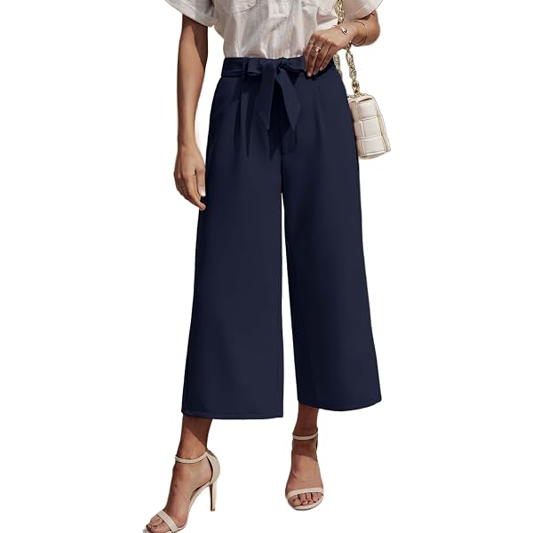 Pantalon Large Femme D'Été - Taille Élastique Et Poches | PrinStyle Léger Et Confortable
