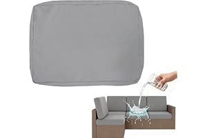 Waterproof Patio Cushion Covers, Zippered Replacement for Outdoor Seat | All-Season Protection, Non-Slip Bottom, Universal 5-12cm Thick – Fits Most Rattan/Sofa Cushions(Grå,75x75x10cm)