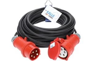 Kalle das kabel H07RN-F 5G, cavo di prolunga CEE in gomma, 1,5 mm², 400 V, 16 A, con invertitore di fase,