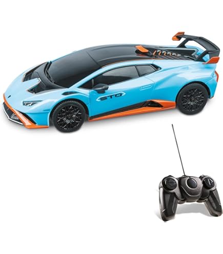 RASTAR By Lamborghini Huracan STO RC Car Escala 124, Auto De Juguete A Control Remoto Vehiculo Modelo Rc Para Ninos Negro Rc Azul