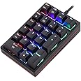 Motospeed Macro Mechanical Numeric Keypad USB Wired 21 Keys Mini Numpad Portable Keypad RGB Backlight Gaming Keypad Extended Layout for Cashier(Fully Programmable Keys)