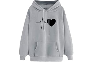 Yuson Girl Donna Felpa con Cappuccio con Tasche Modello di Cuore Cappotto Donna Invernale Autunno Elegante Lungo Cotone Hoodies Classico Felpa Outwear Tops Maglione Donna